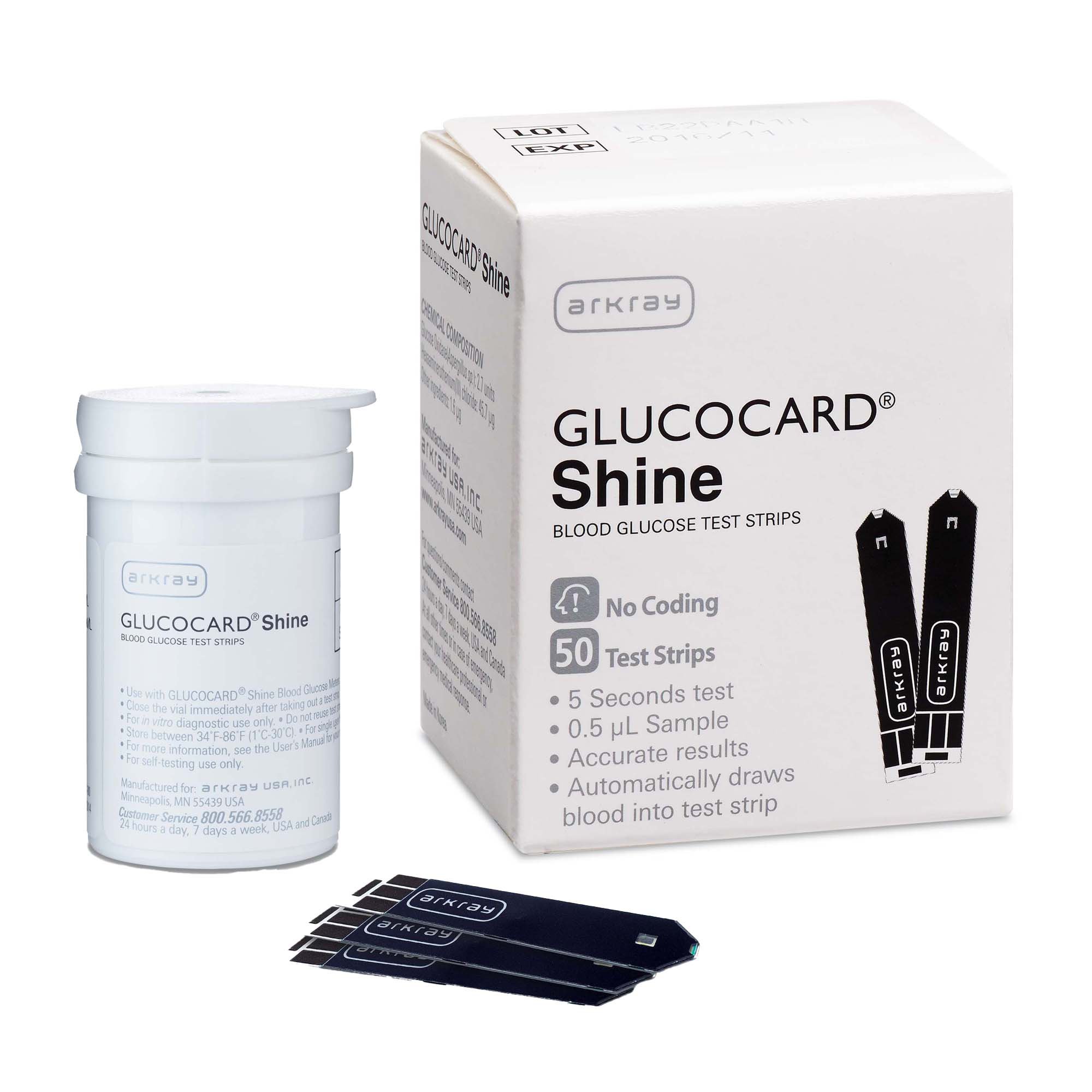 Glucocard Shine Blood Glucose Test Strips, 50 Count