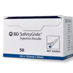 BD SafetyGlide Hypodermic Needle 23G x 1", 50 Count