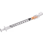 BD SafetyGlide Syringe and Needle 25G x 5/8" 1mL Volume, 50 Count