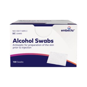 BD Embecta Alcohol Swabs, Non-Sterile, 100 Count