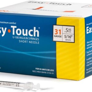 EasyTouch Insulin Syringe 31G x 5/16", 0.5cc, 100 Count