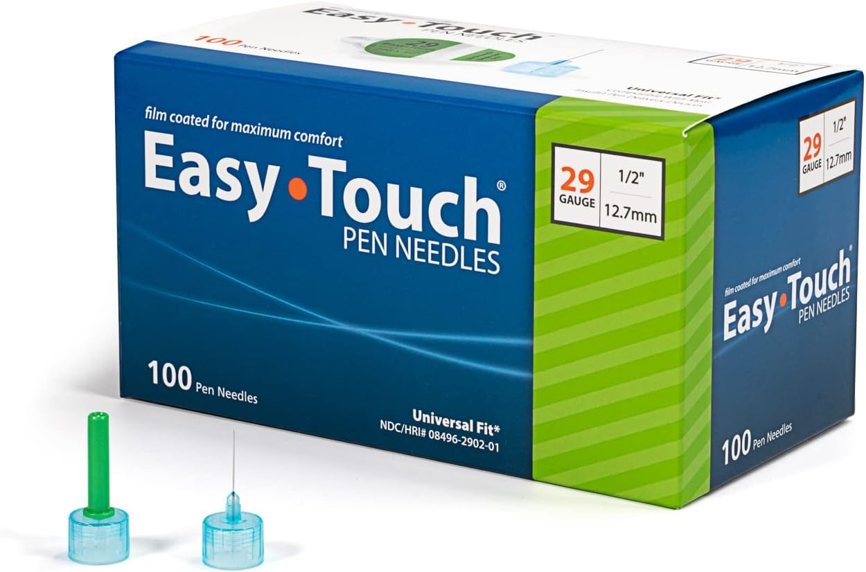 EasyTouch Insulin Pen Needles, 29G x 1/2", 100 Count