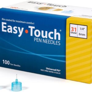 EasyTouch Insulin Pen Needles, 31G x 1/4", 100 Count