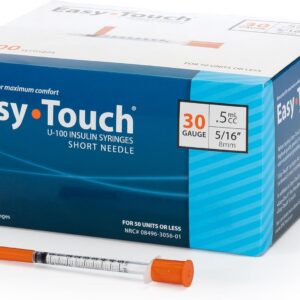EasyTouch Insulin Syringe 30G x 5/16", 0.5cc, 100 Count