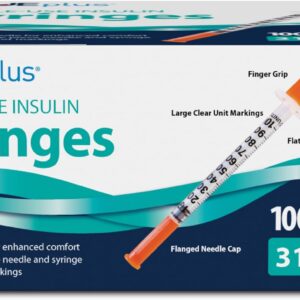 TRUEplus Insulin Syringe 31G x 5/16", 1.0cc, 100 Count