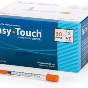 EasyTouch Insulin Syringe 30G x 1/2", 1.0cc, 100 Count