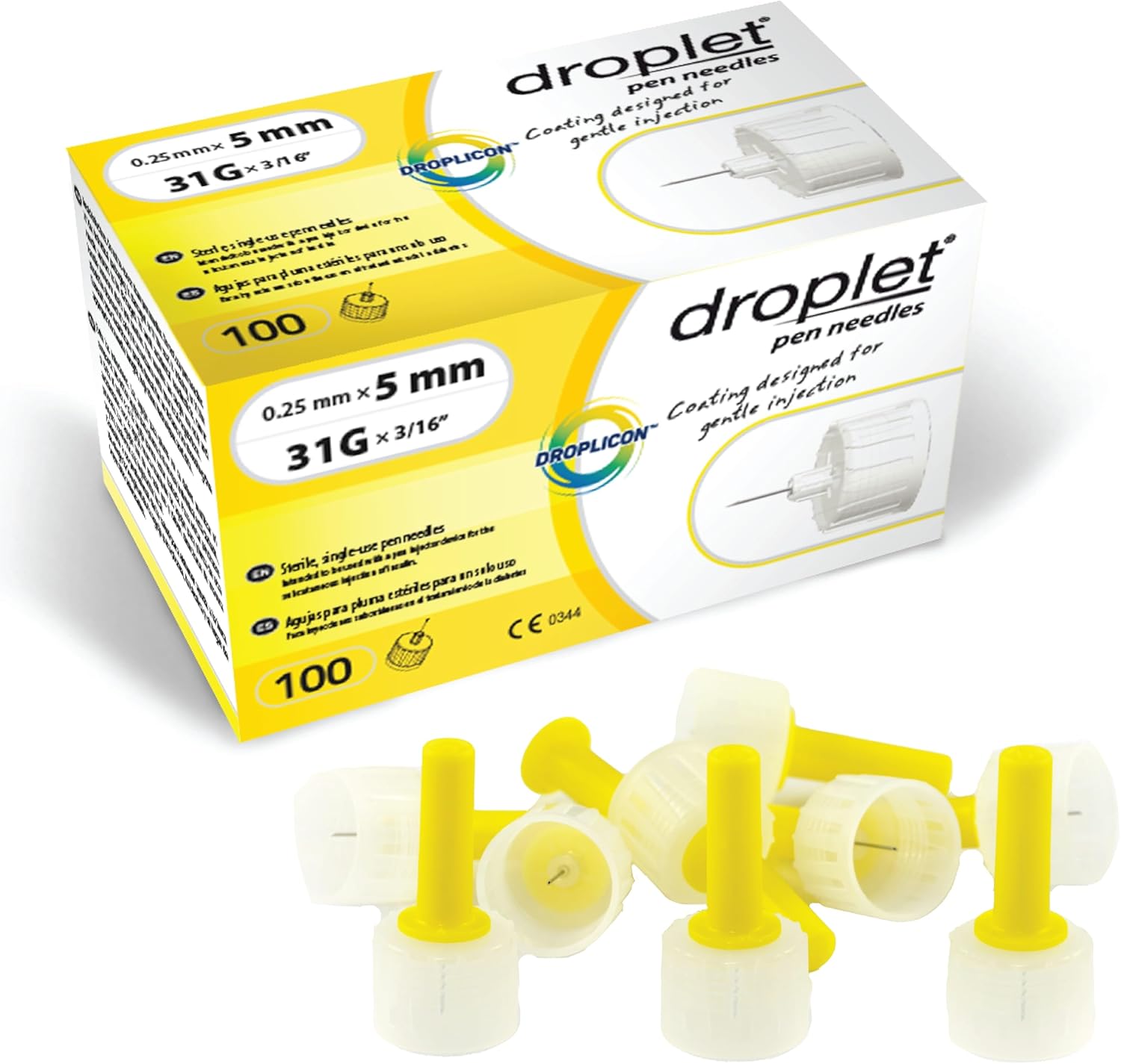 Droplet Pen Needles, 31G x 5mm, 100 Count