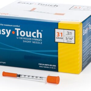 EasyTouch Insulin Syringe 31G x 5/16", 0.3cc, 100 Count