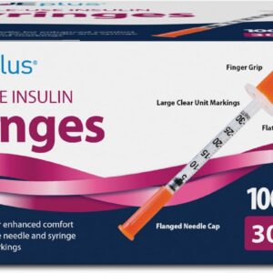 TRUEplus Insulin Syringe 30G x 5/16", 0.3cc, 100 Count