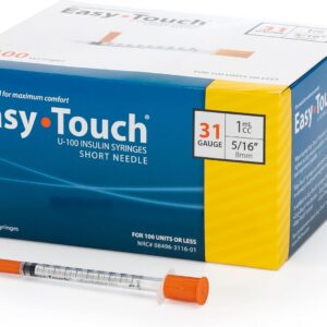 EasyTouch Insulin Syringe 31G x 5/16", 1.0cc, 100 Count