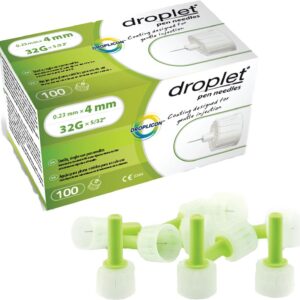 Droplet Pen Needles, 32G x 4mm, 100 Count