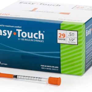 EasyTouch Insulin Syringe 29G x 1/2", 0.5cc, 100 Count