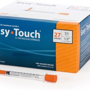 EasyTouch Insulin Syringe 27G x 1/2", 1.0cc, 100 Count
