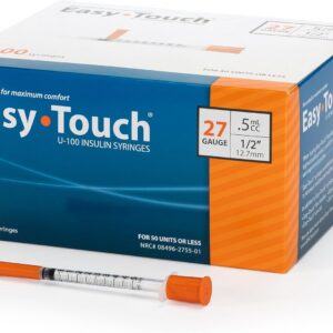 EasyTouch Insulin Syringe 27G x 1/2", 0.5cc, 100 Count