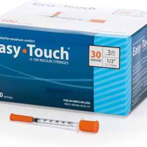 EasyTouch Insulin Syringe 30G x 1/2", 0.3cc, 100 Count