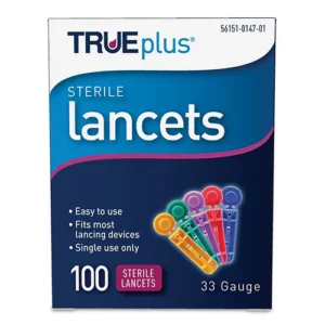 TRUEplus Sterile Lancets, 33G, 100 Count