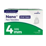 BD Embecta Nano 2nd Gen Pen Needles, 32G x 4mm, 90 Count