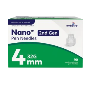 BD Embecta Nano 2nd Gen Pen Needles, 32G x 4mm, 90 Count
