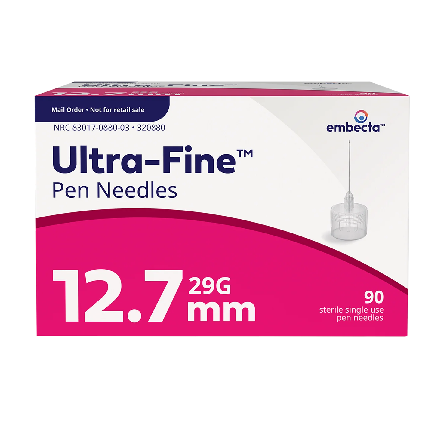 BD Embecta Ultra-Fine Pen Needles, 29G x 12.7mm, 90 Count