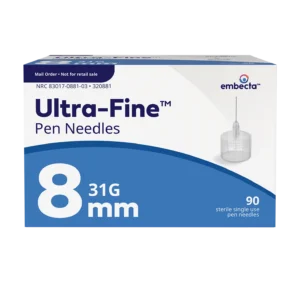 BD Embecta Ultra-Fine Short Pen Needles, 31G x 8mm, 90 Count