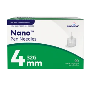 BD Embecta Ultra-Fine Nano Pen Needles, 32G x 4mm, 90 Count