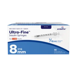 BD Embecta Ultra-Fine II Insulin Syringe 31G x 5/16", 0.3cc, 90 Count