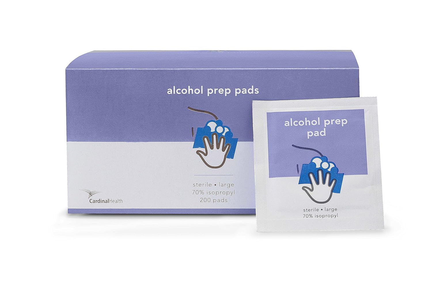 Cardinal Health Alcohol Prep Pads, 2-Ply, Large, 200 Count